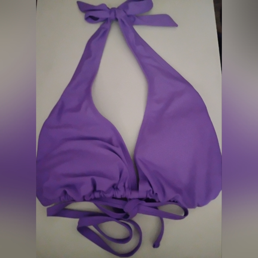 Purple Triangle Halter Bikini Top